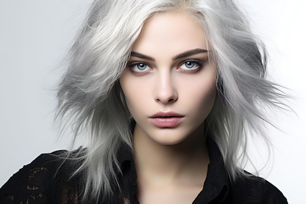 Porträt einer schönen jungen Frau mit blonden Haaren. Schönheitsmode