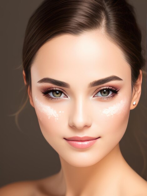 Porträt einer schönen jungen Frau mit generativer KI für luxuriöses Make-up