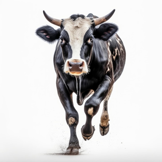 Porträt einer schwarz-weißen Kuh, erzeugt durch KI