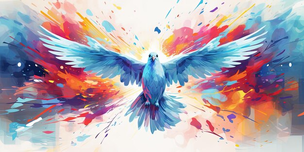 Porträt einer Taube Heiliger Geist Konzept Christliche Illustration