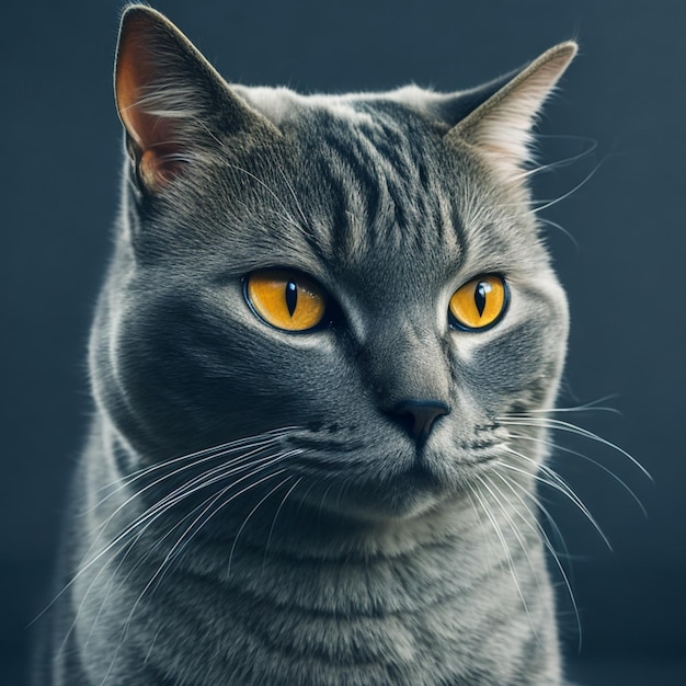 Porträt einer überraschten Katze Scottish Straight