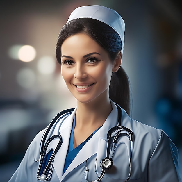 Porträt einer weiblichen Ärztin in AIGenerated Imagery