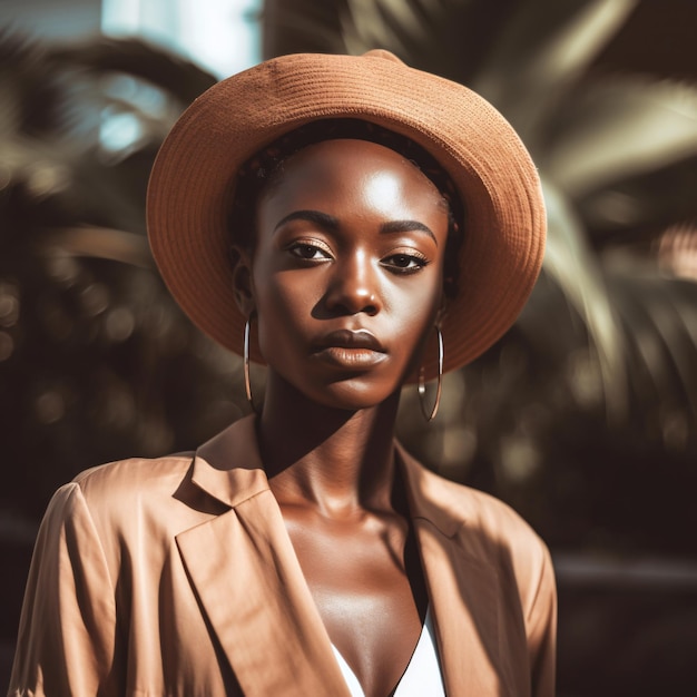 Porträt einer wunderschönen afrikanischen Modelfrau