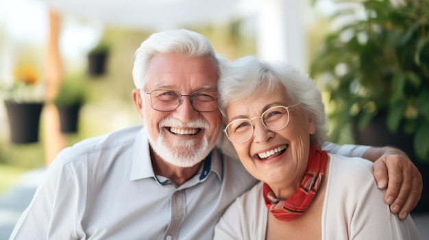 Porträt eines älteren, lächelnden Touristenpaares