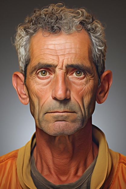 Foto porträt eines alten mannes mit grauem haar und lustigem gesichtsausdruck