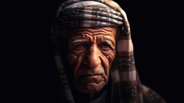 Porträt eines arabischen älteren Mannes in Dubai Generative Ai