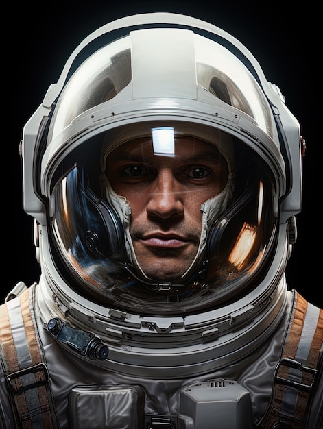 Porträt eines Astronauten mit Helm auf generativer KI