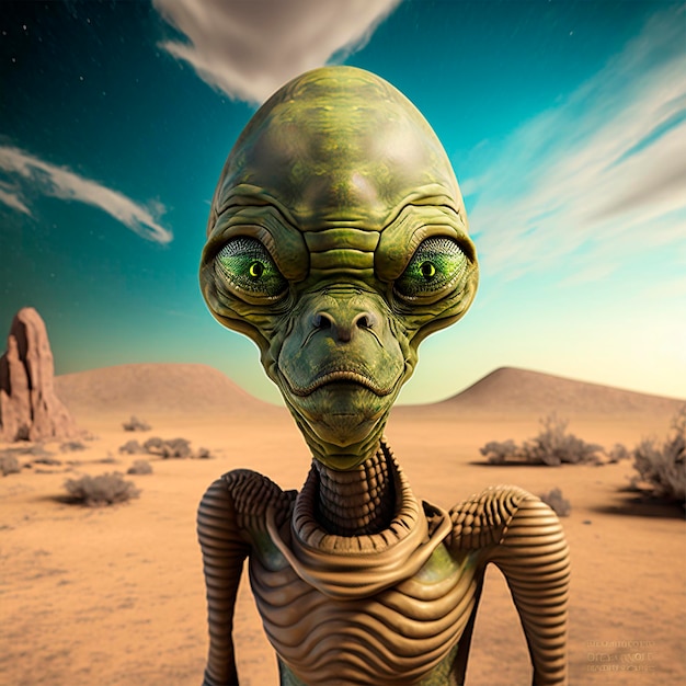 Porträt eines außerirdischen Science-Fiction-Besuchs einer außerirdischen Invasion