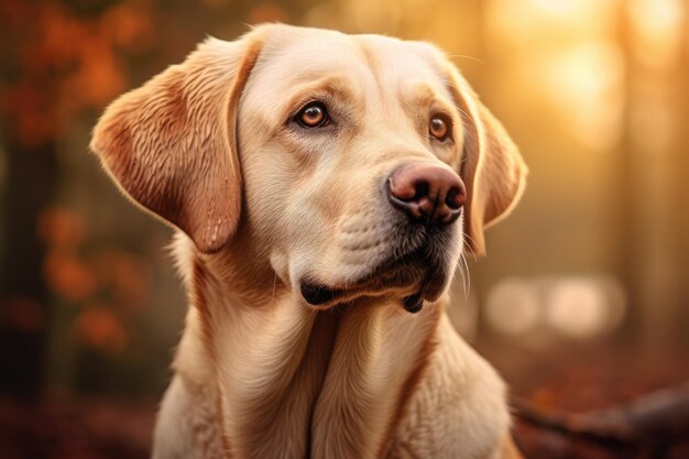 Foto porträt eines blonden labrador-retriever-hunds