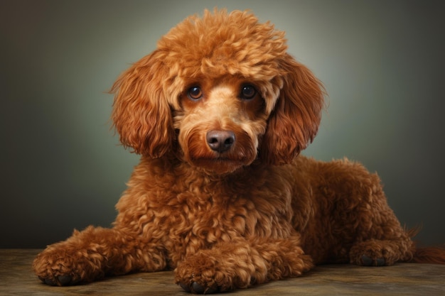 Porträt eines braunen Pudelhunds