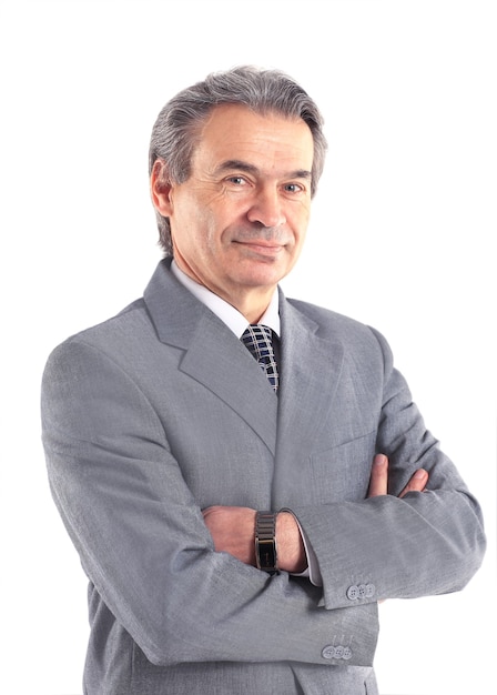 Porträt eines Geschäftsmannes isoliert auf weißem Hintergrund