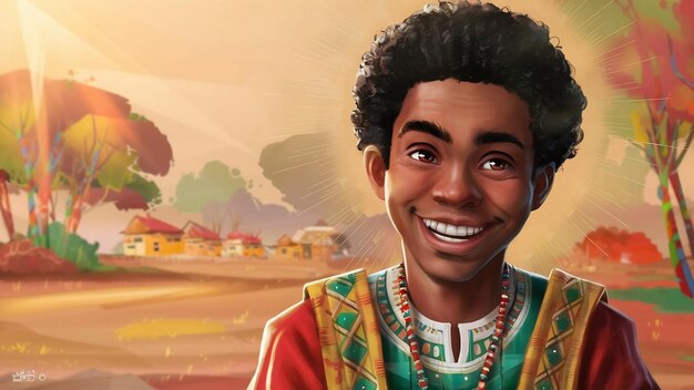 Porträt eines glücklichen jungen Afrikaners