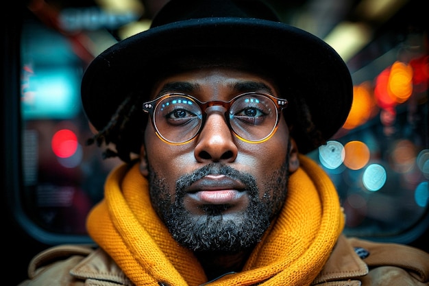 Foto porträt eines hübschen hipster-afrikaners, der in die kamera schaut lifestyle-konzept
