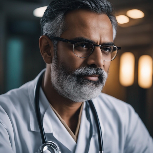 Porträt eines indischen Arztes