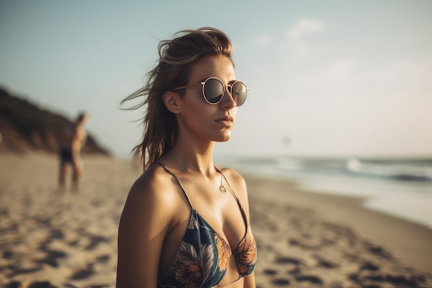 Porträt eines jungen hübschen Mädchens am Strand