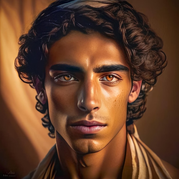 Porträt eines jungen orientalischen Mannes in Nationalkleidung arabisch-ägyptisch-saudisch-marokkanisch-iranisch-jemenitisch-persisch