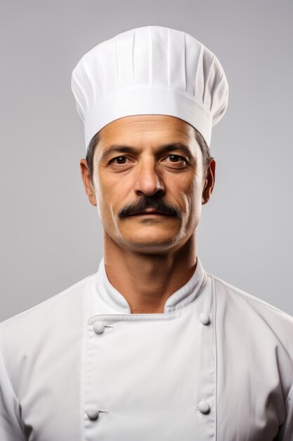 Porträt eines Koch mit einem weißen Toque
