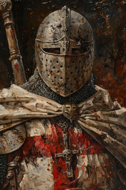 Porträt eines Kriegermönchs des Templerordens
