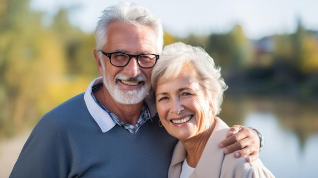 Porträt eines lächelnden älteren Paares auf Berufung