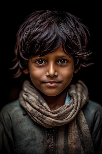 Porträt eines lächelnden armen indischen Kindes