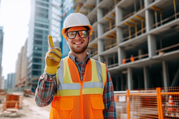 Porträt eines lächelnden männlichen Ingenieurs auf einer Baustelle