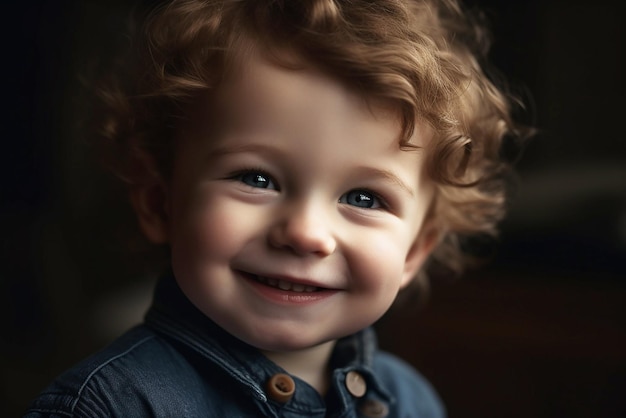 Porträt eines lächelnden Studioporträts eines blonden Jungen