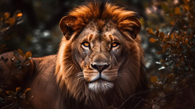 Porträt eines Löwen im Wald Wildnis aus der Natur Löwe im Dschungel