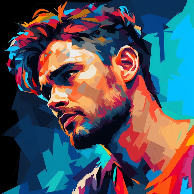 Porträt eines männlichen Modells aus WPAP