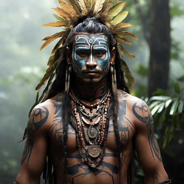 Porträt eines Mannes aus dem Dani-Stamm, der koteka, die traditionelle Kleidung von Papua, trägt