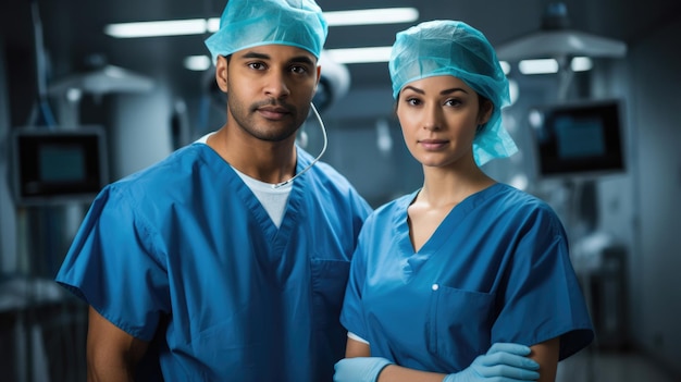 Porträt eines multikulturellen Operationsteams im Operationssaal des Krankenhauses