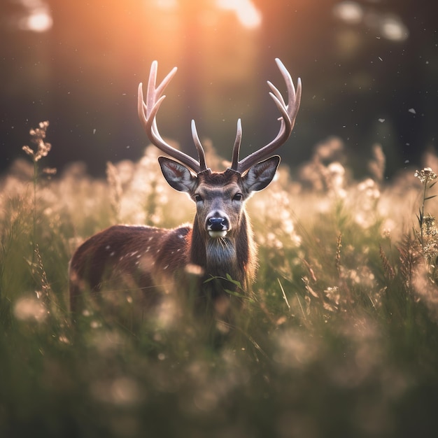 Porträt eines Rehs im Wald