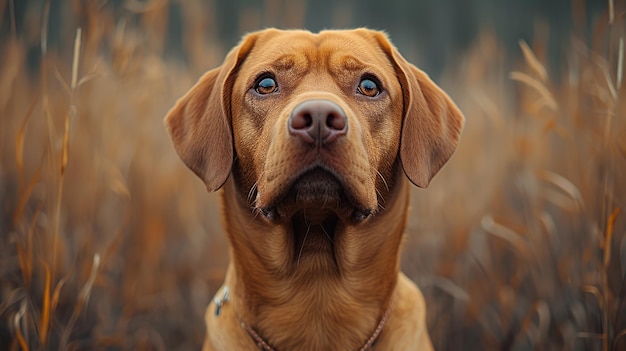 Porträt eines Rhodesian Ridgeback Hundes auf dem Herbstfeld