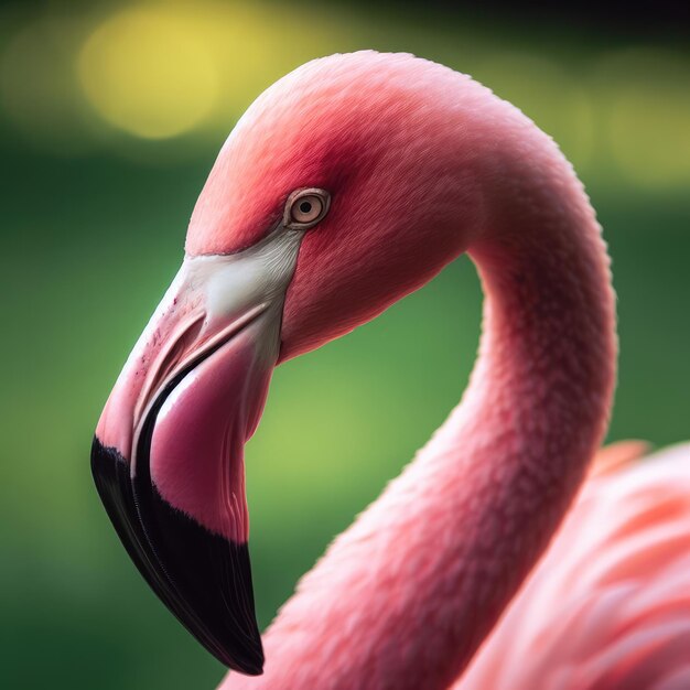 Foto porträt eines rosa flamingos