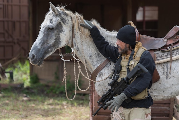 Porträt eines Soldaten oder eines privaten Militärs