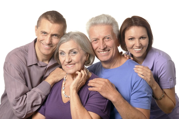 Porträt eines süßen Familienporträts mit älteren Eltern