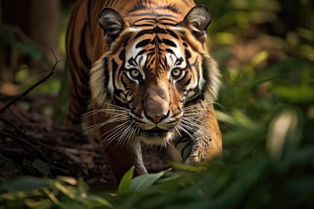 Porträt eines Sumatra-Tigers im Dschungel Panthera tigris sumatrae