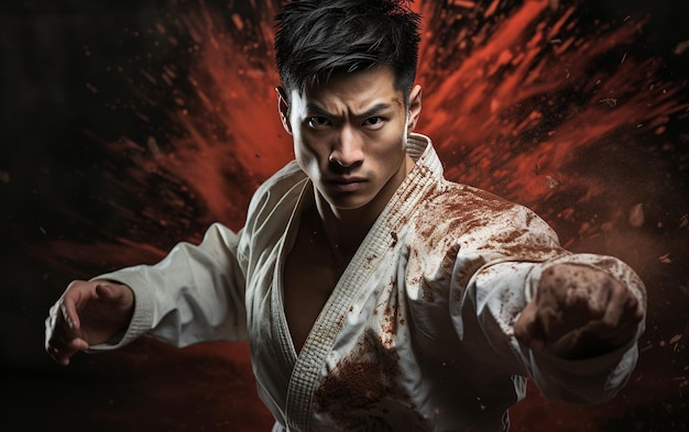 Porträt eines Taekwondo-Athleten im Kampfsport