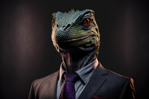 Porträt eines Tieres im Business-Anzug eines Büroangestellten auf isoliertem Hintergrund