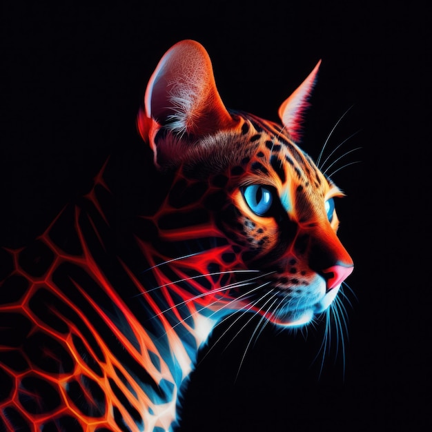 Porträt eines Tigers mit Ai Generated