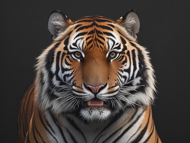 Porträt eines Tigers mit schwarzem Hintergrund