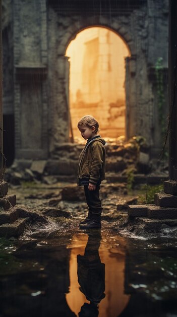Foto porträt eines traurigen kindes