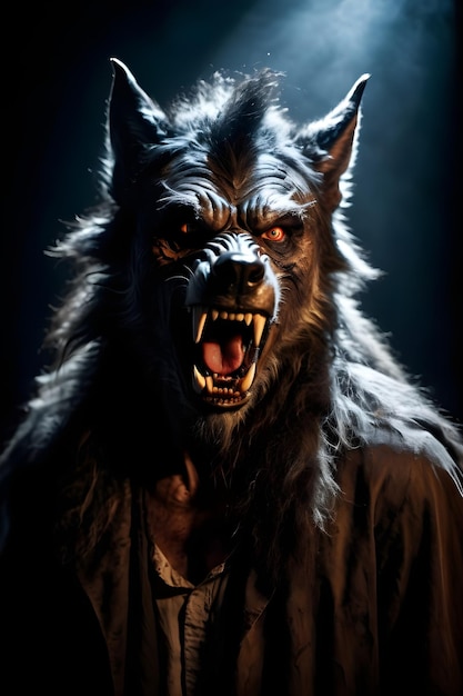 Porträt eines Werwolf-Halloween-Konzepts