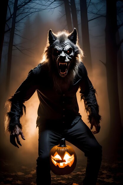 Foto porträt eines werwolf-halloween-konzepts