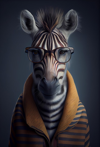 Porträt eines Zebras Generativ ai