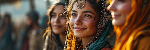 Porträt schöner indischer glücklicher Frauen, die Hintergrundbild tragen