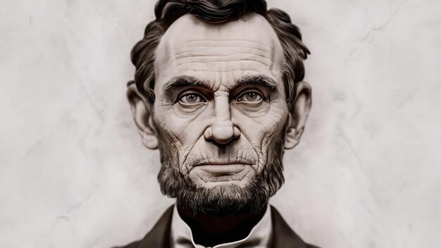 Porträt von Abraham Lincoln auf weißem Hintergrund