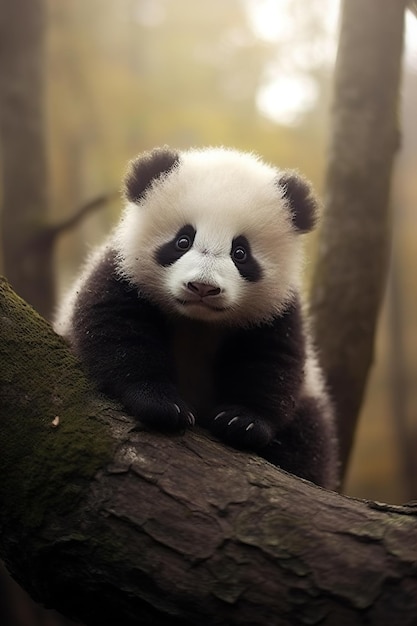 Porträt von Baby-Panda von vorne