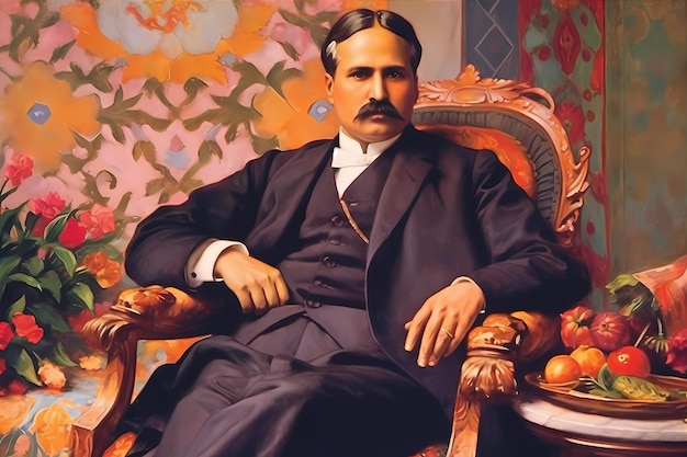 Foto porträt von doktor allama muhammad iqbal, dem nationaldichter pakistans