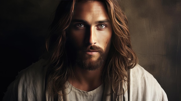 Porträt von Jesus Christus im Umrissplan Generative KI