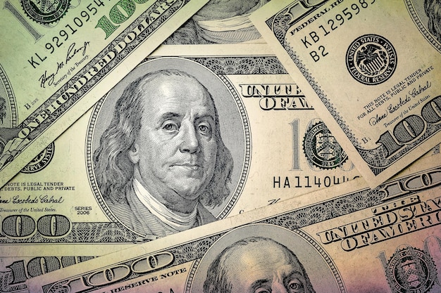 Porträt von Präsident Franklin Einhundert Dollar US-Dollar-Hintergrund